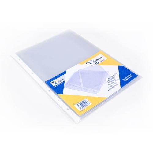 FUNDA MULTITALADRO FOLIO PP PIEL NARANJA 80 MICRAS, BOLSA 10 UNIDADES OFIEXPERTS