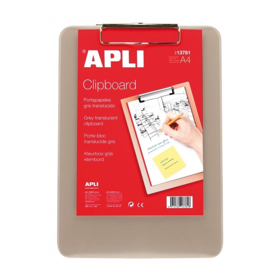 CARPETA A4 PLASTICO GRIS A4 PINZA SUPERIOR APLI