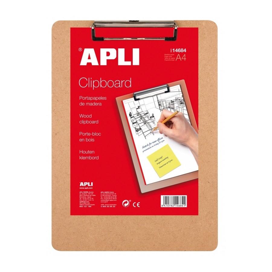 CARPETA A4 MADERA PINZA SUPERIOR APLI