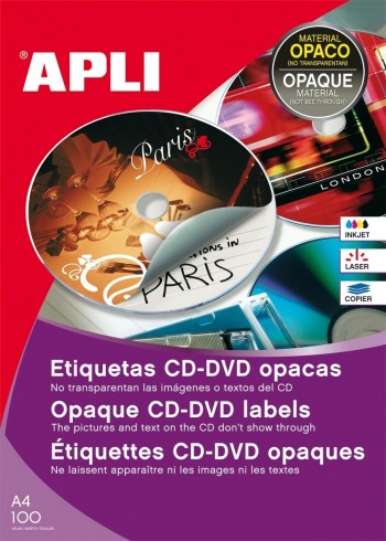 ETIQUETA CD-DVD OPACA INKJET 200 UD