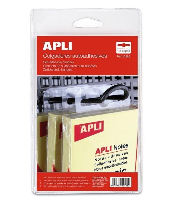 COLGADORES AUTOADHESIVAS PLASTICO 100 UD APLI