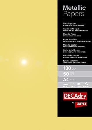 PAPEL METALIZADO ORO 130G. 10 HOJAS