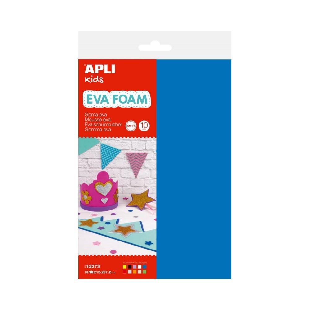 PACK GOMA EVA COLORES SURTIDOS A4 10HOJAS