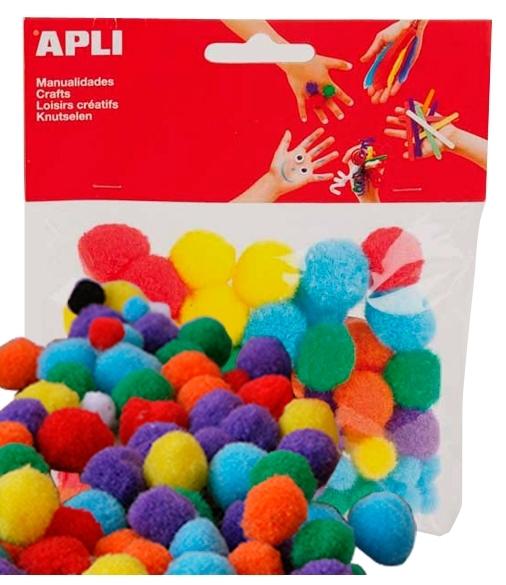 POMPOM SURTIDO COLOR 78 UDS. APLI