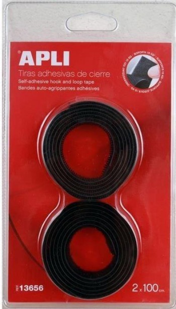 TIRAS DE VELCRO 2X100CM BLANCAS Y NEGRAS