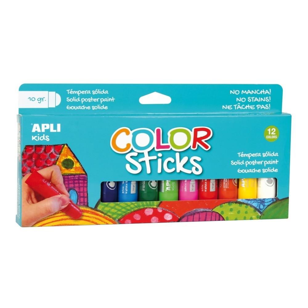 TEMPERA SOLIDA EN BARRA APLI 10gr 12 COLORES