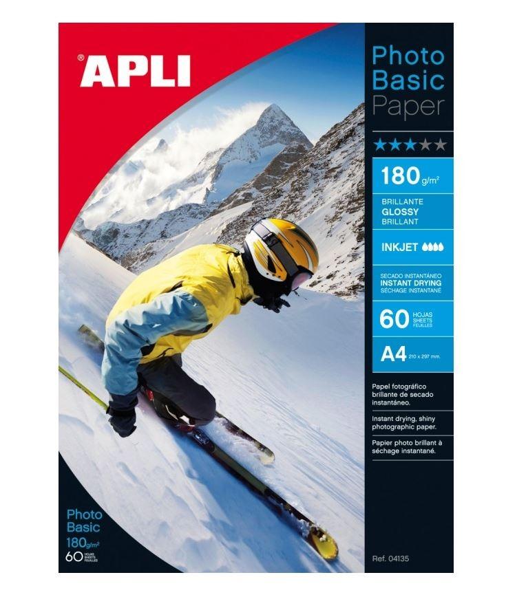 PAPEL A4 BASE FOTOGRAFICA GLOSSY 180GR 60H INKJET