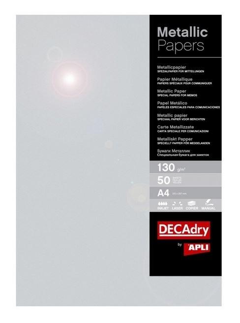 PAPEL PLATA METALIZADO 130GRAMOS 50H