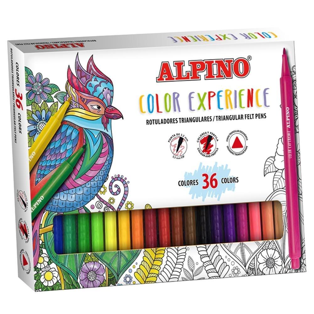 SET ALPINO COLOR 36 COLORES TRIANGULARES PUNTA DE 2,3MM