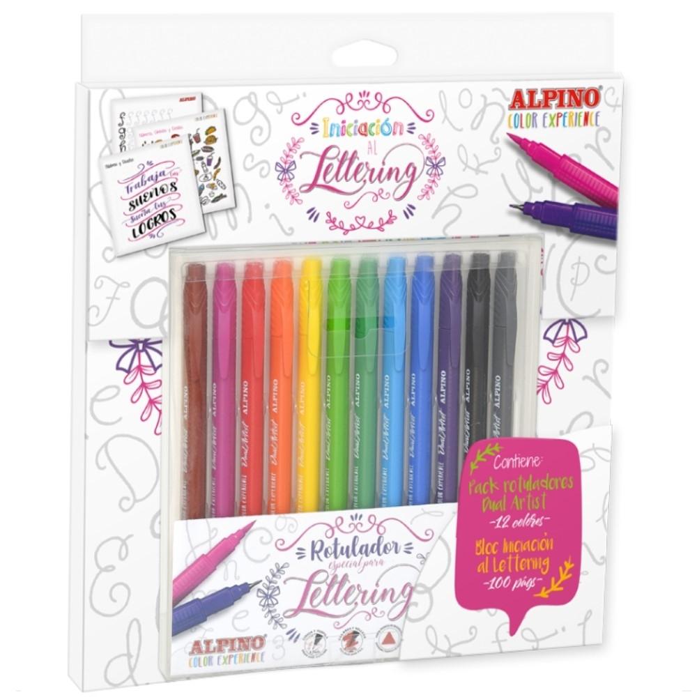 SET ALPINO LETTERING ROTULADORES DUAL ARTIST