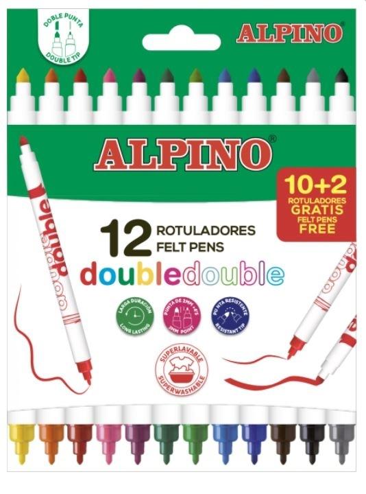 ROTULADORES ALPINO DOBLE PUNTA 12 COLORES