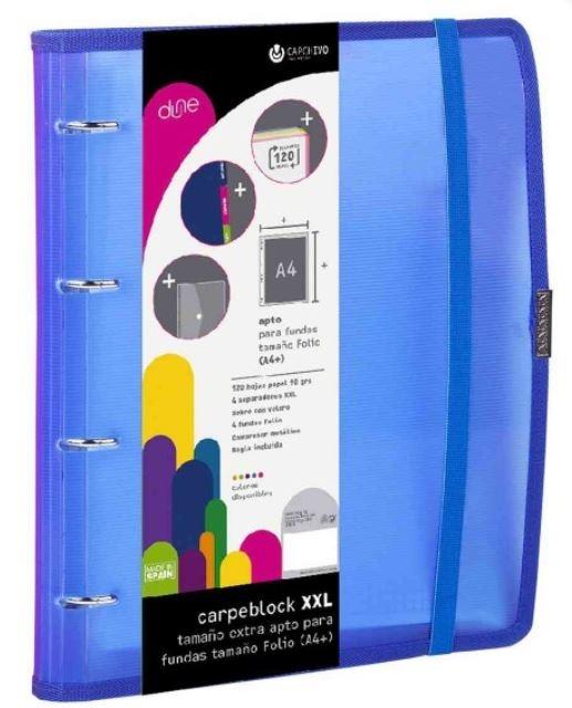 CARPEBLOCK 4 ANILLAS 120H FLEXIBLE TRASLUCIDO