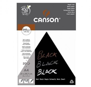 BLOCK DIBUJO NEGRO INTENSO CANSON 240gr 20H