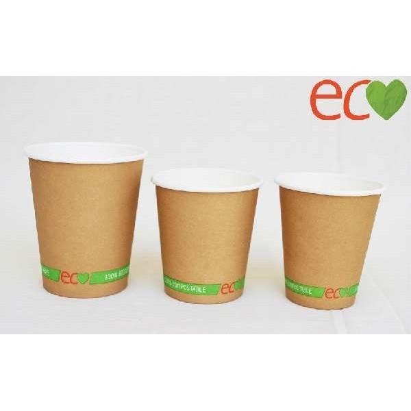 VASOS CARTON+PLA KRAFT 240 ML PAQ.-50