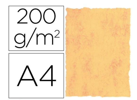 PERGAMINO A4 200gr MARMOL AMARILLO PAQUETE 25 H