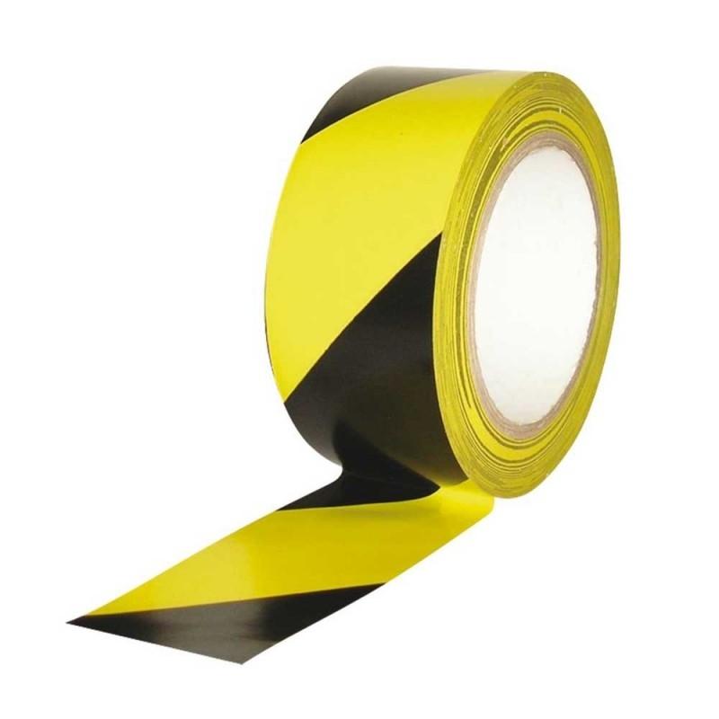 CINTA PVC SEÑALIZACION ADHESIVA 48X66 AMARILLA/NEGRA