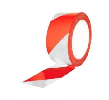 CINTA PVC SEÑALIZACION ADHESIVA 48X66 ROJA/BLANCA
