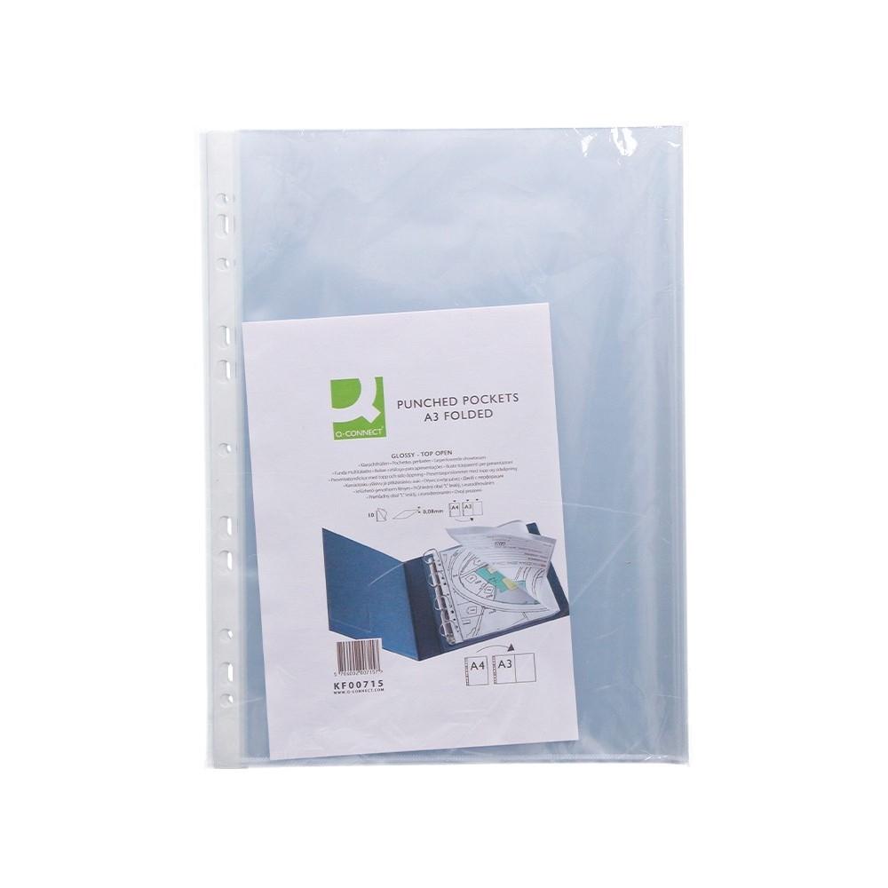 FUNDA MULTITALADRO Q-CONNECT A3 APAISADA APERTURA SUPERIOR 10UND