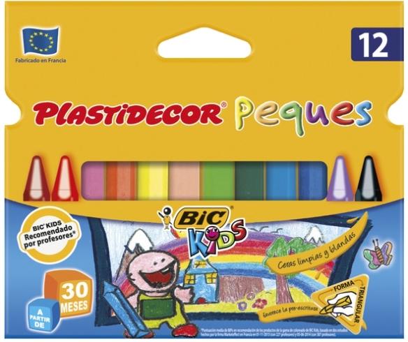 CERAS PLASTIDECOR PEQUES 12 COLORES TRIANGULARES