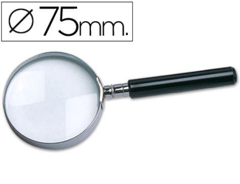 LUPA Q-CONNECT CRISTAL PLASTICO NEGRO 75MM