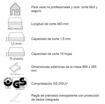 GUILLOTINA DAHLE 534 15 HOJAS A3