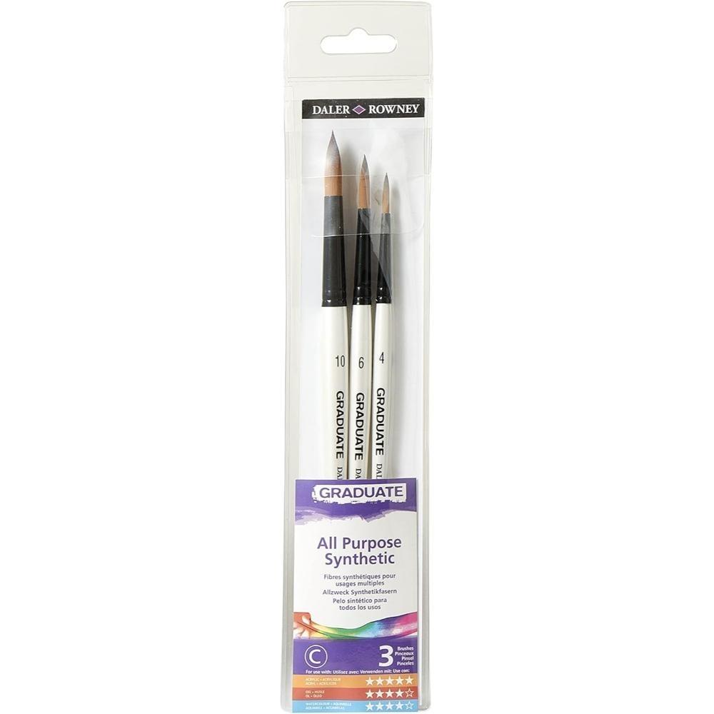 PINCEL DALER GRADUATE SYNTH SH 3BRUSH ACUARELA SET