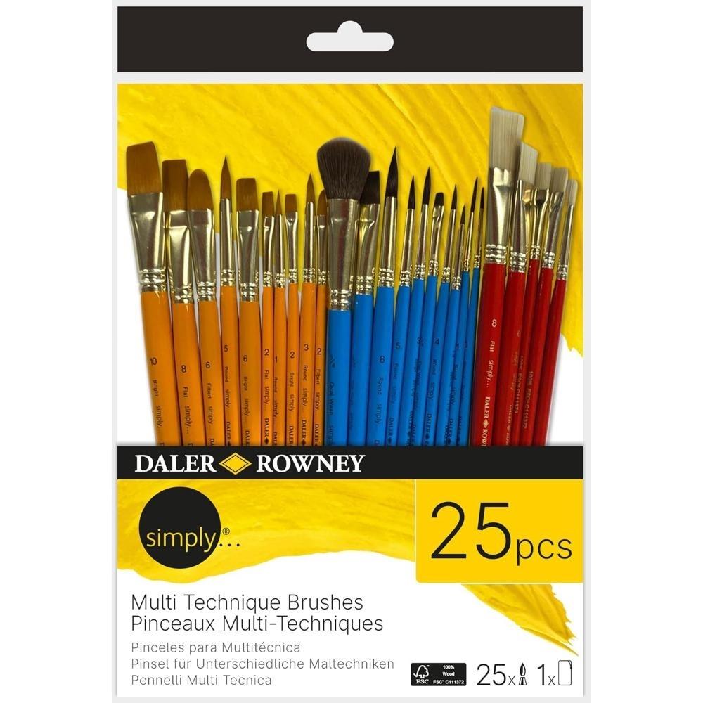 PINCELES MULTITECNICA SIMPLY 3 TECNICAS 25 PIEZAS