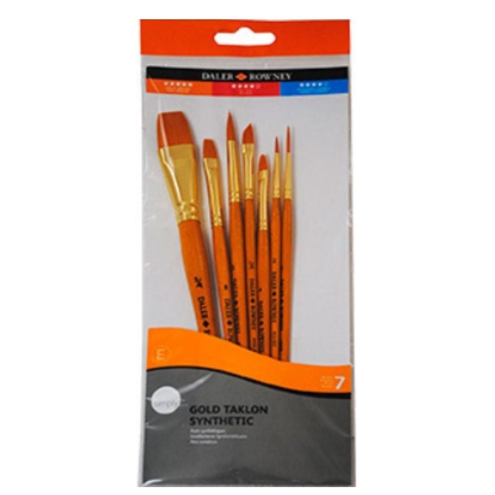 SET 7 PINCELES DALER ROWNEY SINTETICO TAKLON