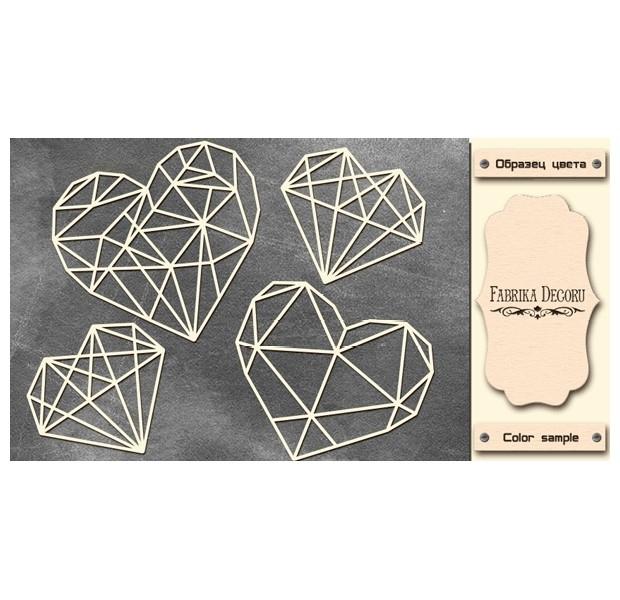 CHIPBOARDS SET HEART - GEOMETRY 377