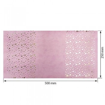 ECOPIEL 50X25CM FOIL DORADO ESTRELLA ROSA FLAMINGO