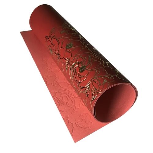 ECOPIEL 50X25CM FOIL DORADO PION ROJO