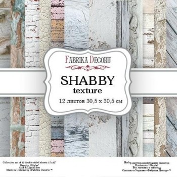 PAPEL DOBLE CARA SCRAPBOOKING SET SHABBY TEXTURE- 12X 12 - FABRIKA DEGORU