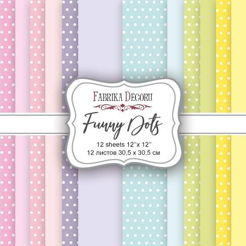 PAPEL DOBLE CARA SCRAPBOOKING SET FUNNY DOTS, 12X 12