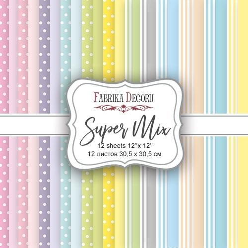 PAPEL DOBLE CARA SCRAPBOOKING SET SUPER MIX, 12X12