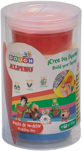 PASTA MODELAR 4X40 GR. AM, ROJO, AZUL, VERDE