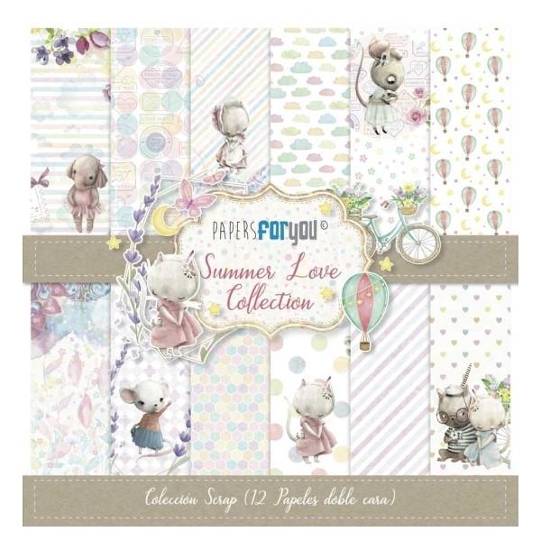 KIT PAPEL DOBLECARA SUMMER LOVE 12 X12 + RECORTABLES