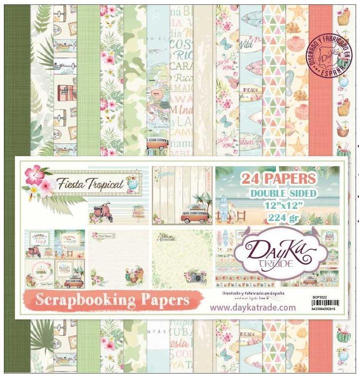 KIT SCRAP FIESTA TROPICAL DAYKA 30X30 24 HOJAS