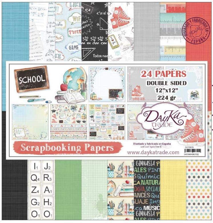 KIT SCRAP SCHOOL DAYKA 30X30 24 HOJAS