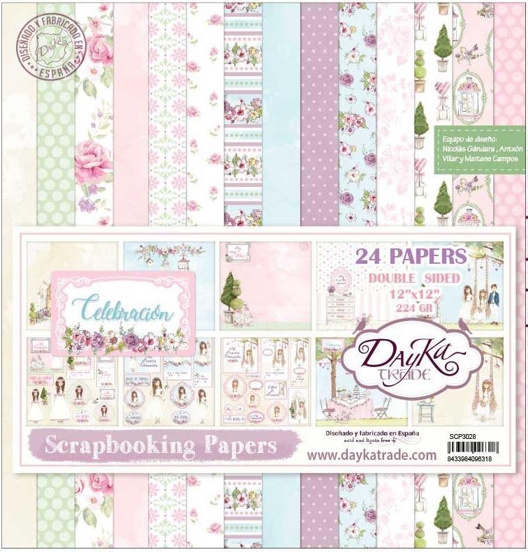 KIT SCRAP COMUNION NIÑA 2020 30X30 24 HOJAS