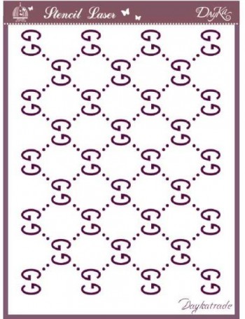 LAMINA STENCIL DIN A4 FONDO DE GUCCI DAYKA