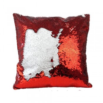 FUNDA DE COJIN LENTEJUELAS ROJO DOBLE CARA 40X40