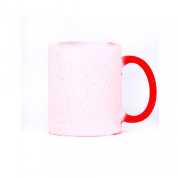 TAZA MAGICA ROJO CON PURPURINA SUBLIMACION