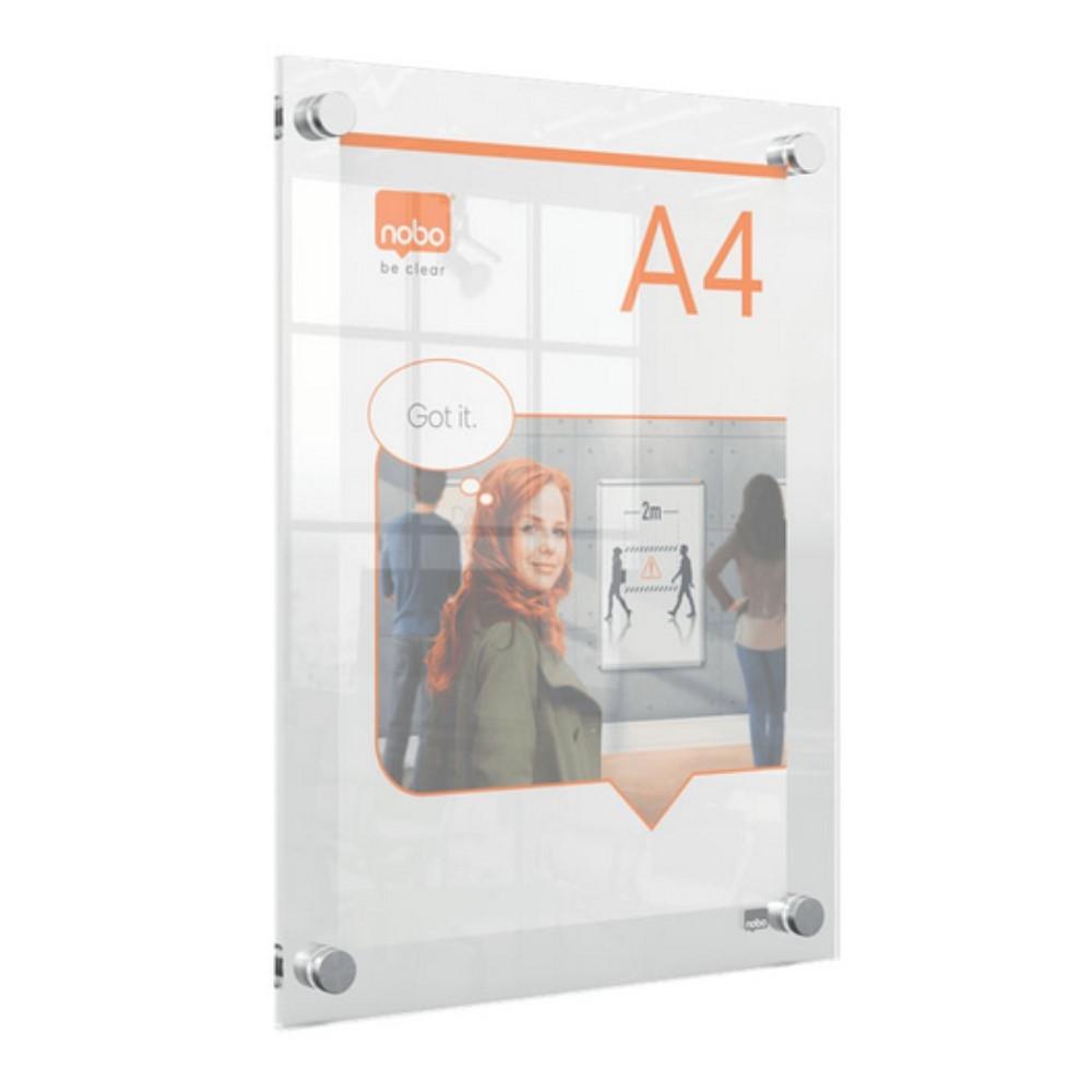 TABLON PORTAPOSTER ACRILICO PARED A4 NOBO