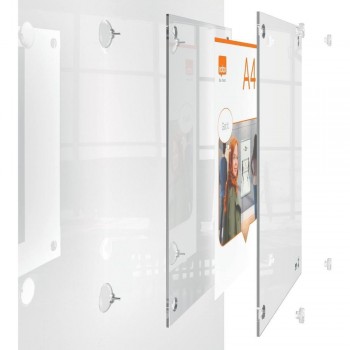 PORTAPOSTER ACRILICO MURAL INTERCAMBIABLE NOBO PREMIUM PLUS A4