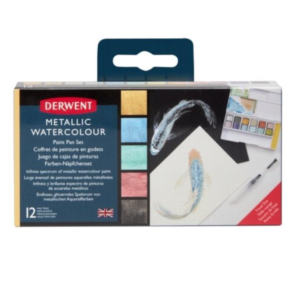 CAJA 12 ACUARELAS METALICA DERWENT