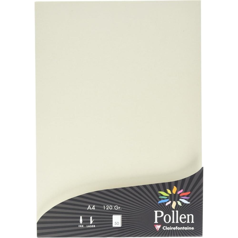 LAMINA PAPEL POLLEN A4 CREMA IRIDISCENTE 120gr 50UD