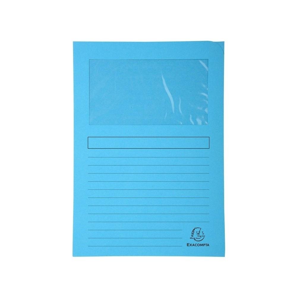 SUBCARPETA A4 CON VENTANA PACK-25 AZUL CLARO EXACOMPTA