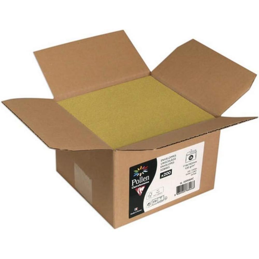 CAJA 200 SOBRES POLLEN 114X162mm DORADO