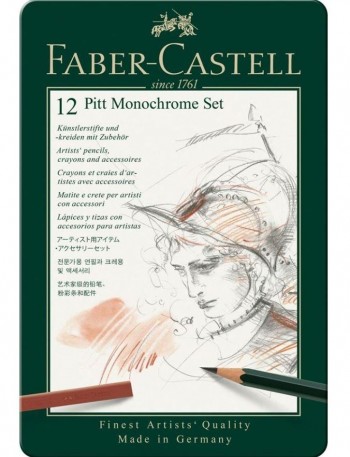 ESTUCHE PITT MONOCHOME 12 PIEZAS FABER-CASTELL