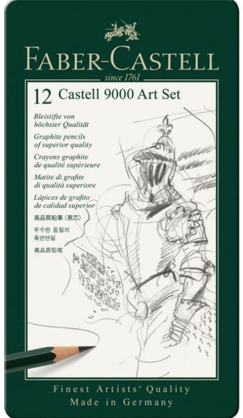 LAPICES FABER-CASTELL CAJA METAL 12 Y 6 GRADUACIONES 9000